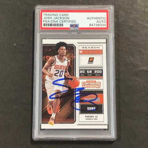 2017-18 Panini Contenders Season Tickets #29 Josh Jackson Signed Card AUTO PSA Slabbed Suns