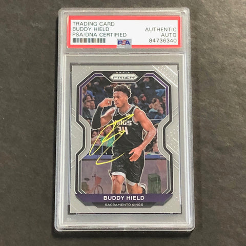 2020-21 Panini NBA Prizm #36 Buddy Hield Signed Card AUTO PSA Slabbed Kings