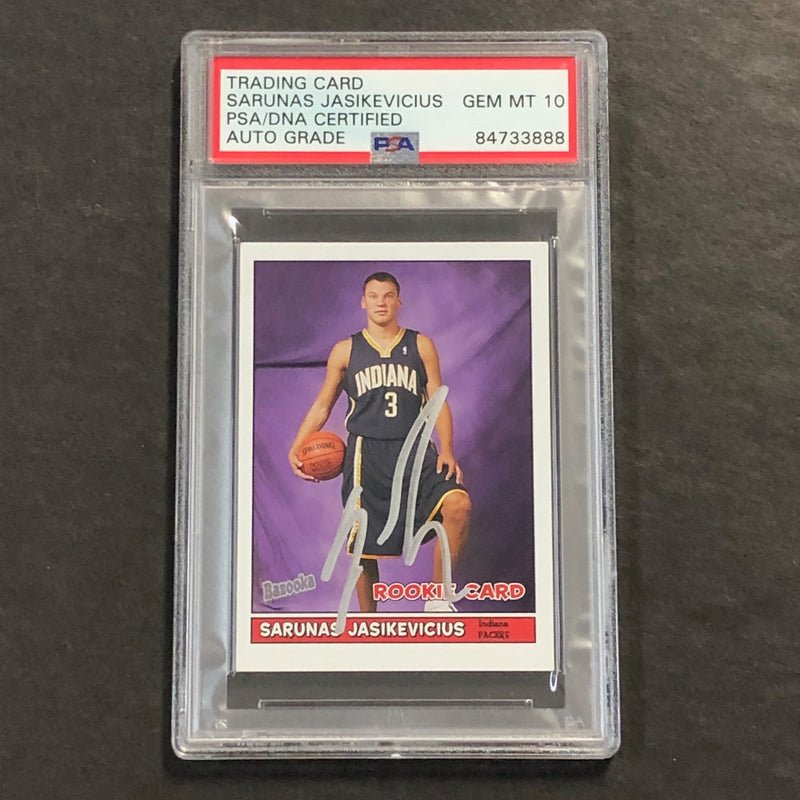 2005 Topps #186 RC Sarunas Jasikevicius Signed Card AUTO 10 PSA Slabbed Pacers