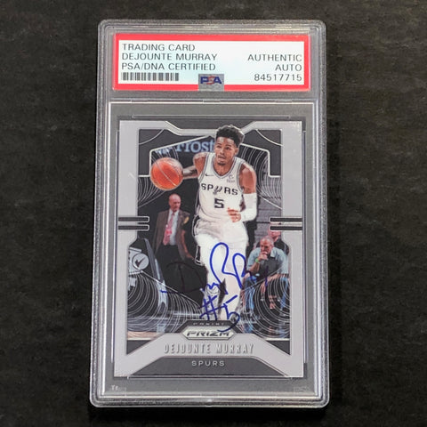 2019-20 Panini Prizm #138 Dejounte Murray Signed Card Auto PSA Slabbed Spurs