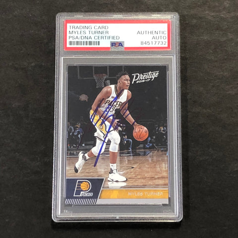 2016-17 Panini Prestige #111 Myles Turner Signed Card AUTO PSA Slabbed Pacers