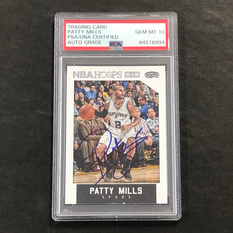 2015-16 Panini Hoops #206 Patty Mills Signed Card AUTO 10 PSA/DNA Slabbed Spurs