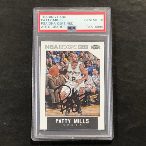 2015-16 Panini Hoops #206 Patty Mills Signed Card AUTO 10 PSA/DNA Slabbed Spurs