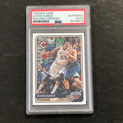 2015-16 Panini Complete #111 Alexis Ajinca Signed Card AUTO PSA Slabbed Pelicans