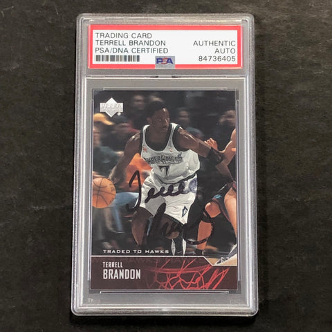 2003-04 Upper Deck #5 Terrell Brandon Signed Card AUTO PSA/DNA Slabbed Timberwolves