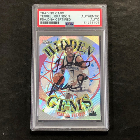 2000-01 Topps #HG8 Terrell Brandon Signed Card AUTO PSA/DNA Slabbed Timberwolves