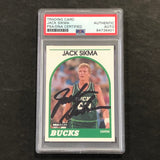 1989-90 NBA Hoops #66 Jack Sikma Signed Card AUTO PSA/DNA Slabbed Bucks