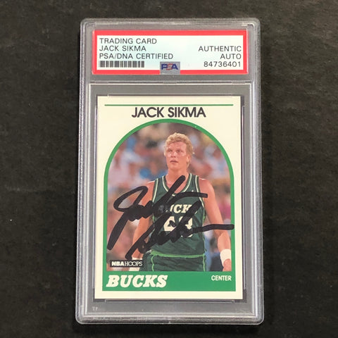 1989-90 NBA Hoops #66 Jack Sikma Signed Card AUTO PSA/DNA Slabbed Bucks