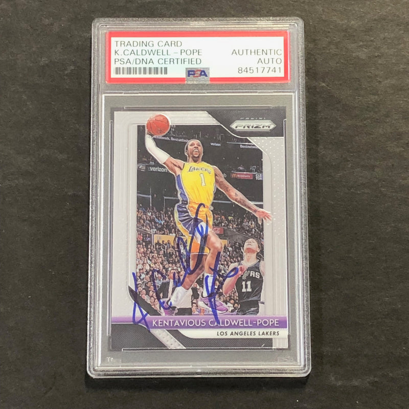 2018-19 Panini Prizm #56 Kentavious Caldwell-Pope Signed Card AUTO PSA Slabbed Lakers