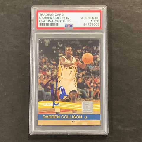 2010-11 Panini Donruss #63 Darren Collison Signed Card AUTO PSA Slabbed Pacers