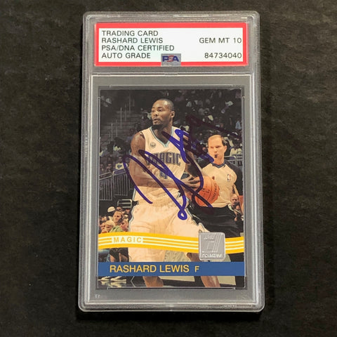 2010-11 Panini Donruss #180 Rashard Lewis Signed Card AUTO 10 PSA/DNA Slabbed Magic