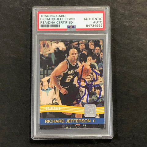 2010-11 Panini Donruss #109 Richard Jefferson Signed Card AUTO PSA/DNA Slabbed Spurs