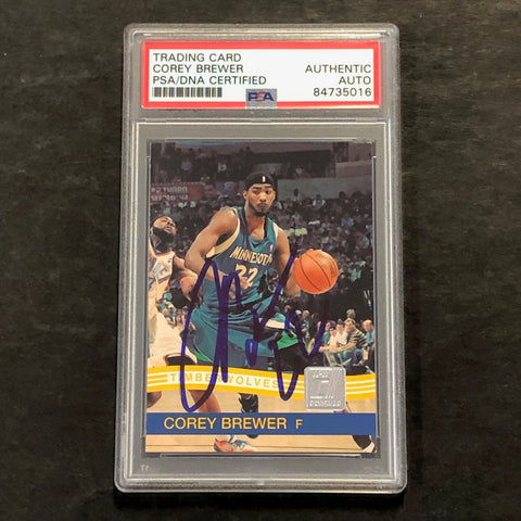 2010-11 Panini Donruss #126 Corey Brewer Signed Card AUTO PSA Slabbed Timberwolves