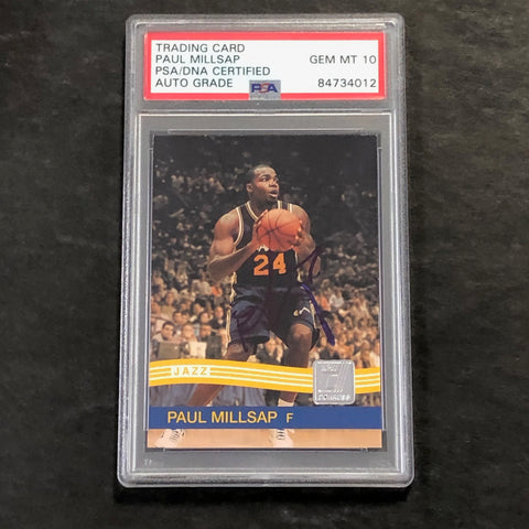2010-11 Donruss Basketball #146 Paul Millsap Signed Card AUTO 10 PSA Slabbed Jazz