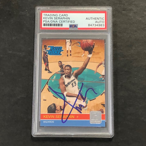 2010-11 Panini Donruss Rated Rookie #244 Kevin Seraphin Signed Card PSA Slabbed RC Wizards