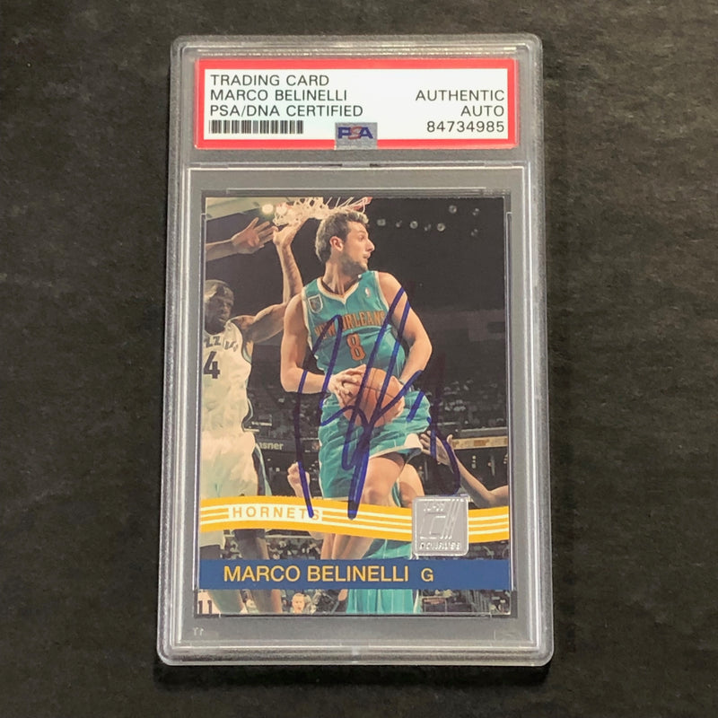 2010-11 Panini Donruss #104 Marco Belinelli Signed Card AUTO PSA Slabbed Pelicans