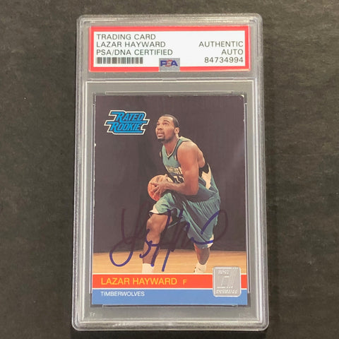 2010-11 Panini Donruss #257 Lazar Hayward Signed Relic Card AUTO PSA Slabbed Minnesota Timberwolves