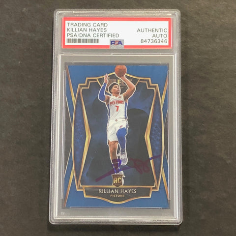 2020-21 Panini Select #181 Killian Hayes Signed Card AUTO PSA Slabbed RC Pistons