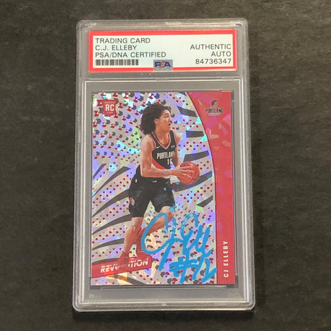 2020-21 Panini Revolution #138 CJ ELLEBY Signed Card AUTO PSA Slabbed RC Trail Blazers