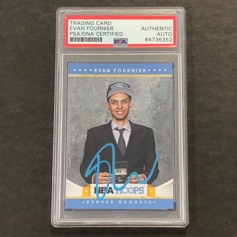 2012-13 Panini NBA Hoops #290 EVAN FOURNIER Signed Card AUTO PSA Slabbed Nuggets