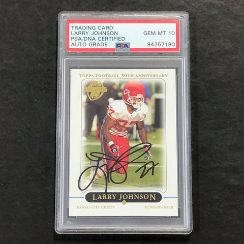 2005 Topps Football 50th Anniversary #274 Larry Johnson signed Card Slabbed PSA/DNA Kansas City Chiefs Autographed