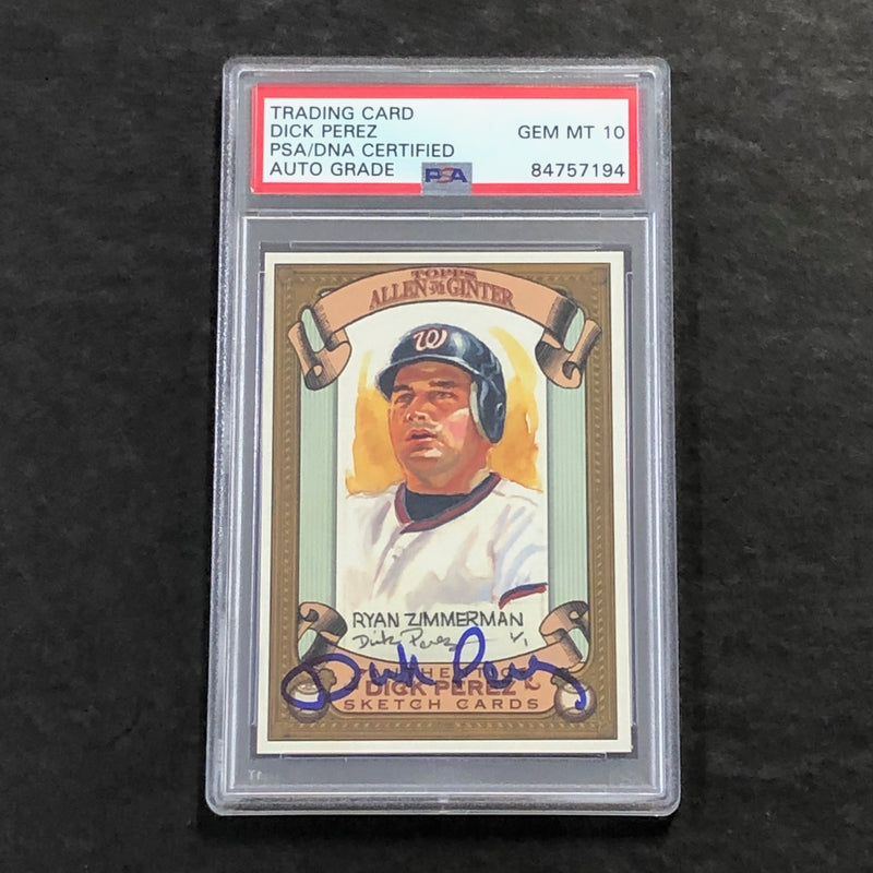 2007 Allen and Ginter #120 Ryan Zimmerman Signed Card AUTO 10 PSA Slabbed Nationals