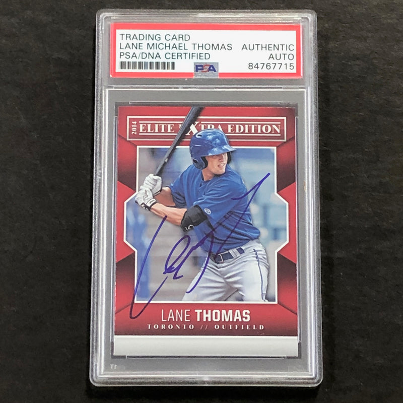 2014 Panini Elite #28 Lane Thomas Signed PSA/DNA Slabbed AUTO Blue Jays