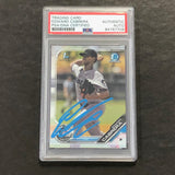 2019 Bowman Chrome #BCP-114 Edward Cabrera Signed Card PSA Slabbed Auto Marlins