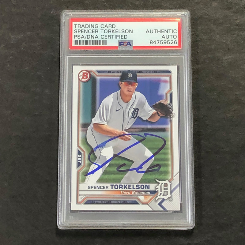 2021 Topps Bowman #BP-96 Spencer Torkelson signed Card Slabbed PSA/DNA Tigers Autographed
