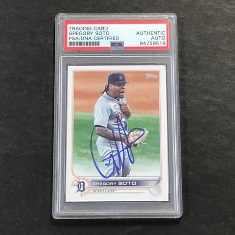2022 Topps #17 Gregory Soto Signed Card PSA Slabbed Auto Tigers
