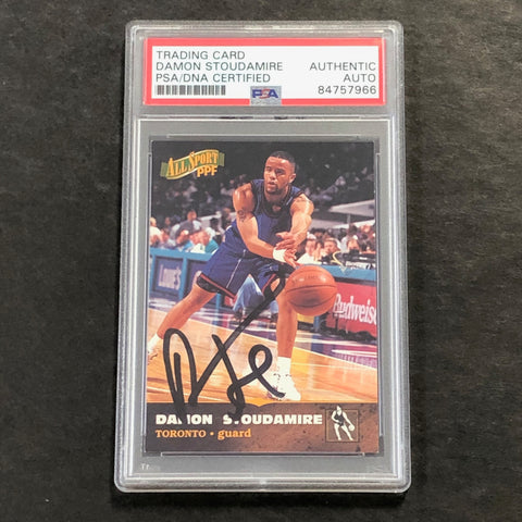 1996 Score Board All Sport #4 DAMON STOUDAMIRE Signed Card AUTO PSA Slabbed Raptors