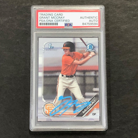 2019 Bowman #BDC-4 Grant McCray Signed Card PSA Slabbed Auto Giants
