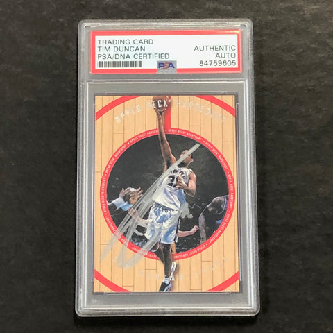 1998-99 Upper Deck Hardcourt #63 Tim Duncan Signed Card AUTO PSA Slabbed Spurs