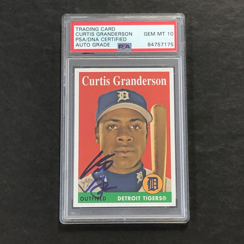 2007 Topps Heritage #434 Curtis Granderson Signed Card PSA Slabbed Auto 10 Tigers