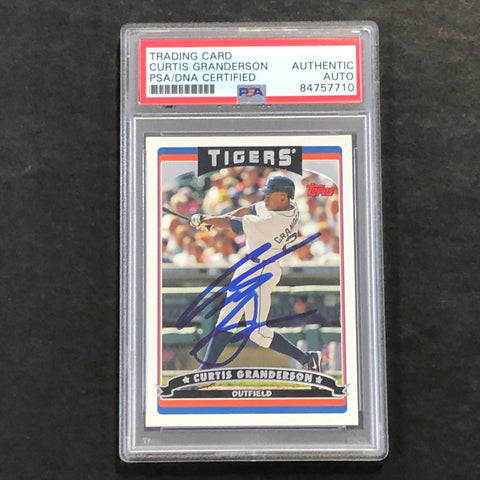 2006 Topps #444 Curtis Granderson Signed Card PSA Slabbed Auto Tigers