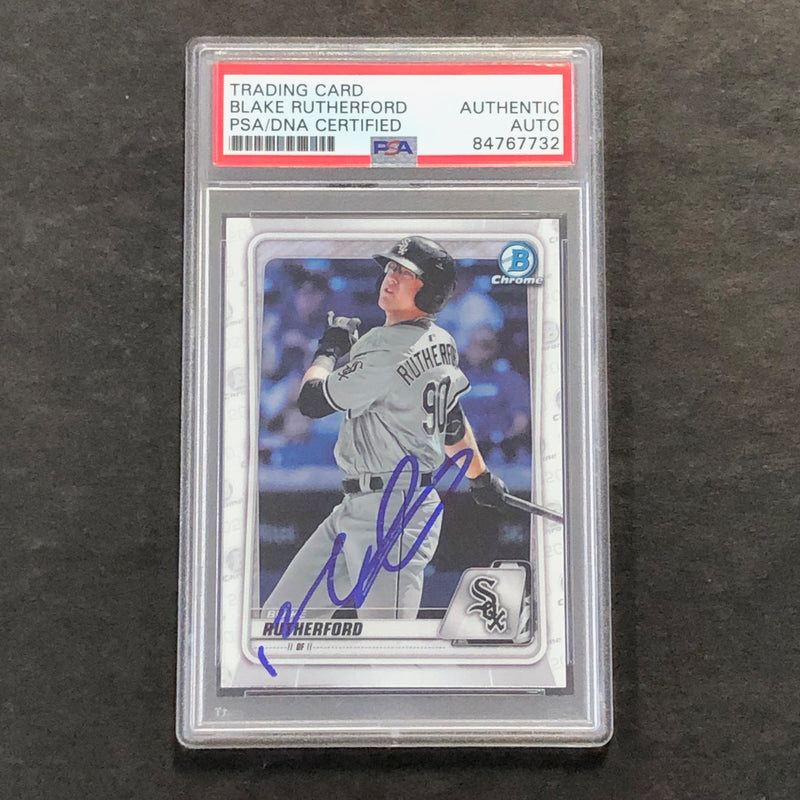 2020 Bowman Draft #BD-172 Blake Rutherford Signed Card PSA Slabbed Auto White Sox