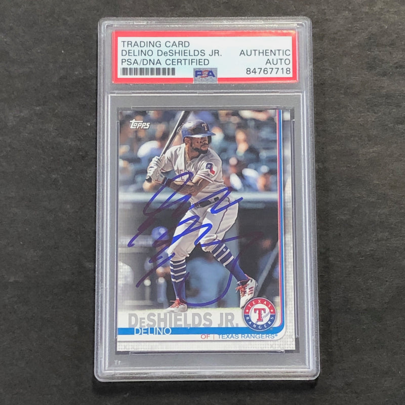 2019 Topps Team Edition #TR-11 Delino DeShields Jr. Signed Card AUTO PSA Slabbed Rangers