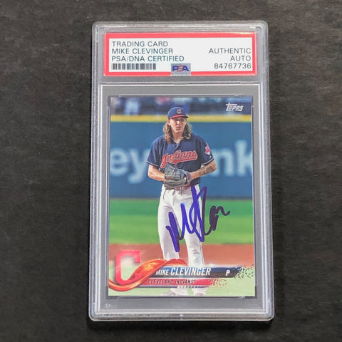 2018 Topps #237 Mike Clevinger Signed Card PSA Slabbed Auto Cleveland