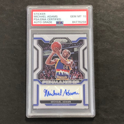 2021-22 Panini Prizm #PM-MAD Michael Adams Signed Card AUTO 10 PSA Slabbed Nuggets