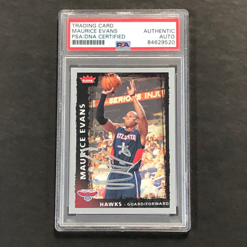 2008-09 NBA Fleer #16 Maurice Evans signed Card Auto PSA Slabbed Hawks