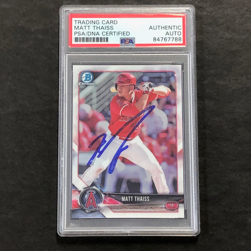 2018 Bowman Chrome Prospects #BCP61 Matt Thaiss Signed Card PSA Slabbed Auto Angels