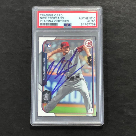 2015 Bowman #141 Nick Tropeano Signed Card PSA Slabbed Auto Angels