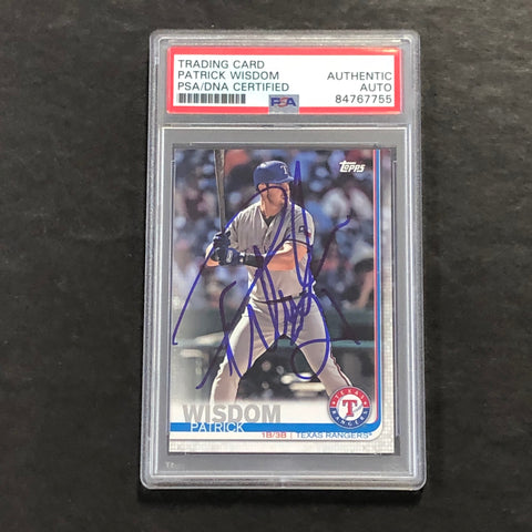 2019 Topps Team Edition #TR-5 Patrick Wisdom Signed Card AUTO PSA Slabbed Rangers