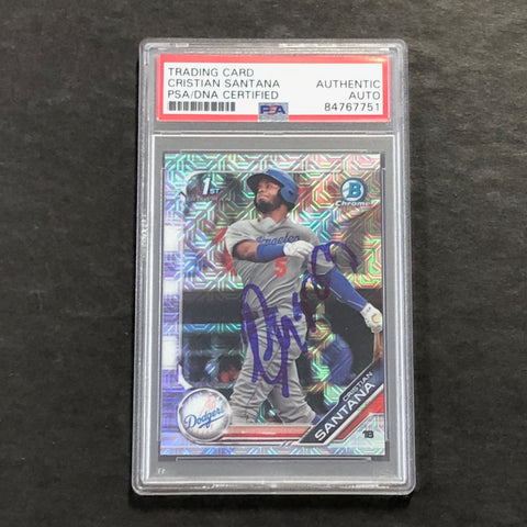 2019 Bowman Chrome Prospects #BCP-134 Cristian Santana Signed Card PSA Slabbed Auto Dodgers