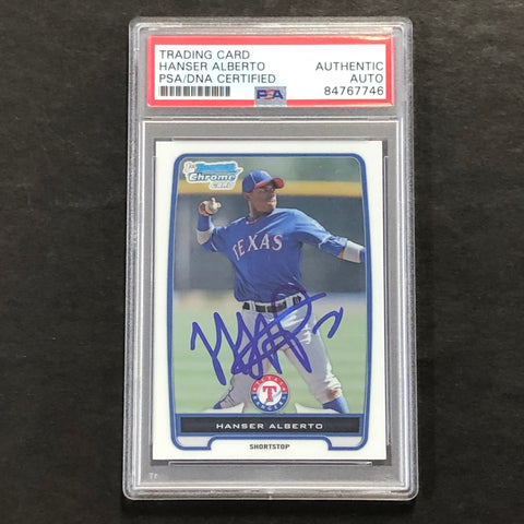 2012 Bowman Chrome Prospect #BCP141 Hanser Alberto Signed Card AUTO PSA Slabbed Rangers