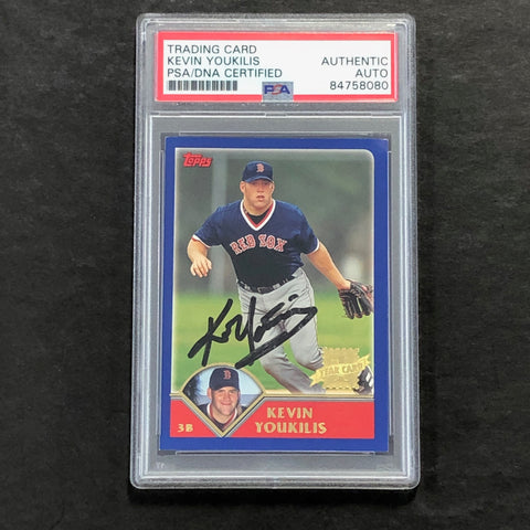 2003 Topps #311 Kevin Youkilis Signed Card AUTO PSA Slabbed Red Sox