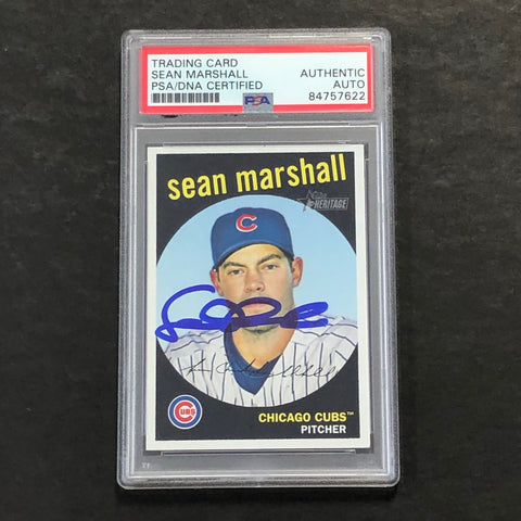 2008 Topps Heritage #15 Sean Marshall Signed Card PSA Slabbed Auto Cubs