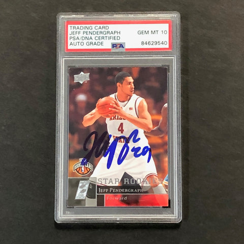 2009-10 Upper Deck #216 Jeff Pendergraph Signed Card AUTO 10 PSA Slabbed Trail Blazers