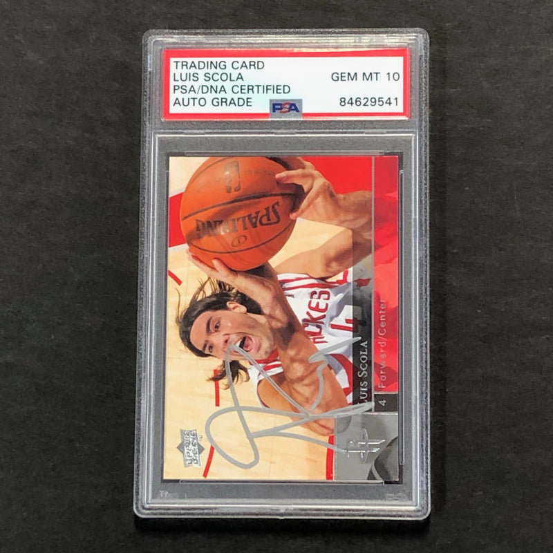 2009-10 Upper Deck First Edition #60 Luis Scola Signed Card AUTO 10 PSA/DNA Slabbed