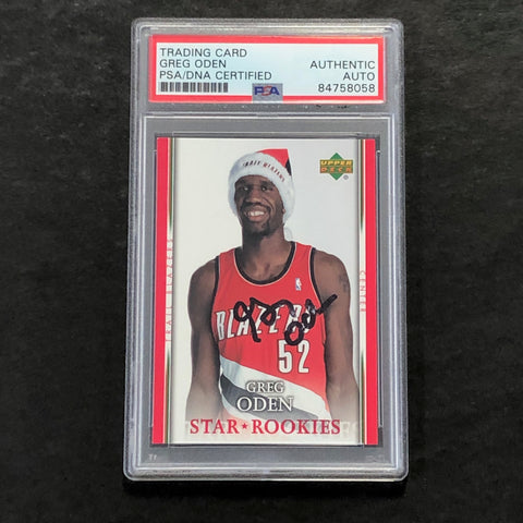 2007-08 Upper Deck Star Rookies #SH-GO Greg Oden Signed Card AUTO PSA Slabbed RC Trail Blazers